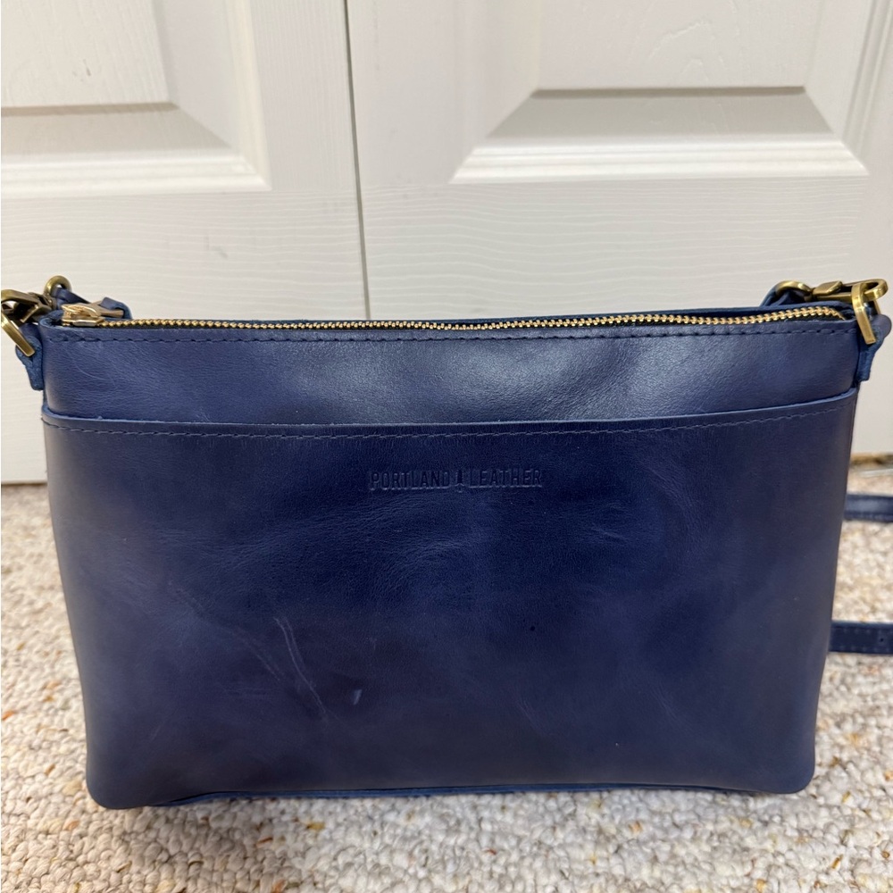 Portland Leather Goods Large Poppy Cowboy Blue
